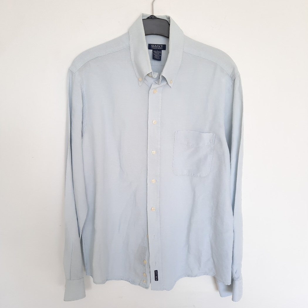Acheter Chemise classique chic bleu ciel GANT T L Très bon état - 35,00 € Chemise classique chic bleu ciel GANT T L Très bon état - reconditionné disponible sur Label Emmaüs